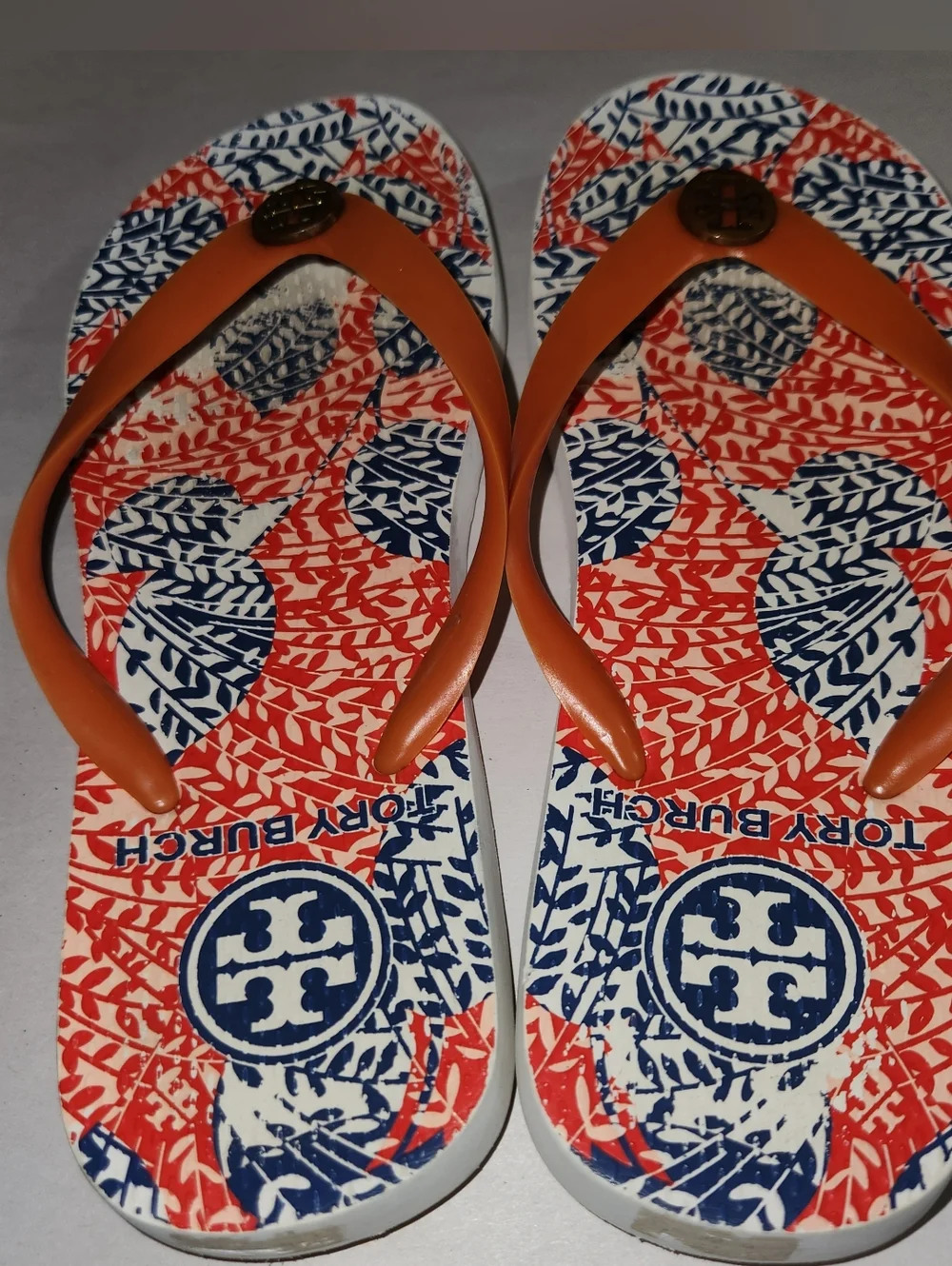 Tory Burch Orange Platform Flip Flops Sz 7